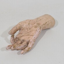 Hand carved wooden baroque hand of a Santos/Saint, Italy circa 1750