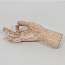 Hand carved wooden baroque hand of a Santos/Saint, Italy circa 1750