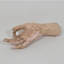 Hand carved wooden baroque hand of a Santos/Saint, Italy circa 1750