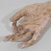 Hand carved wooden baroque hand of a Santos/Saint, Italy circa 1750