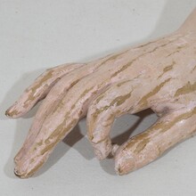 Hand carved wooden baroque hand of a Santos/Saint, Italy circa 1750