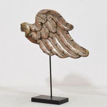 Hand carved wooden wing of a baroque angel, Italy circa 1750