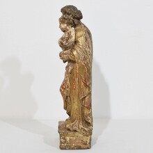 Neoclassical carved wooden Madonna with child, Italy circa 1760-1800