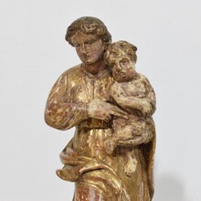 Neoclassical carved wooden Madonna with child, Italy circa 1760-1800