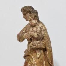 Neoclassical carved wooden Madonna with child, Italy circa 1760-1800