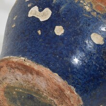 Blue glazed terracotta jug or water cruche, France circa 1850