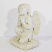 carved white marble angel, France circa 1850