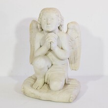 carved white marble angel, France circa 1850