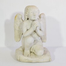 carved white marble angel, France circa 1850