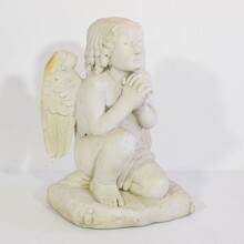 carved white marble angel, France circa 1850