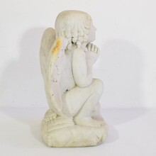 carved white marble angel, France circa 1850