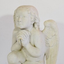 carved white marble angel, France circa 1850