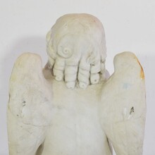 carved white marble angel, France circa 1850