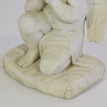 carved white marble angel, France circa 1850