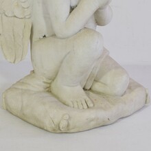 carved white marble angel, France circa 1850