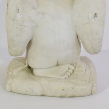 carved white marble angel, France circa 1850