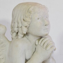 carved white marble angel, France circa 1850