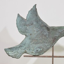 Very rare folk art copper flying goose weathervane, France circa 1880