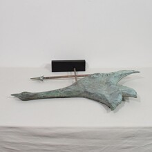 Very rare folk art copper flying goose weathervane, France circa 1880