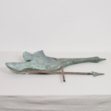 Very rare folk art copper flying goose weathervane, France circa 1880