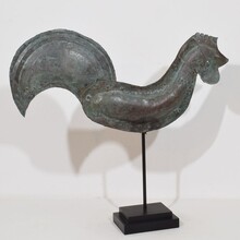 Folk art copper rooster weathervane, France circa 1800-1900