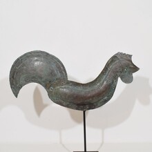 Folk art copper rooster weathervane, France circa 1800-1900