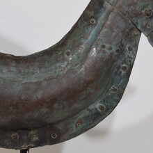 Folk art copper rooster weathervane, France circa 1800-1900