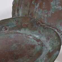 Folk art copper rooster weathervane, France circa 1800-1900