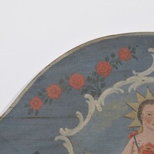 Folk art painted wooden panel with baby Jesus, France 1823