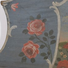 Folk art painted wooden panel with baby Jesus, France 1823