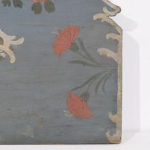 Folk art painted wooden panel with baby Jesus, France 1823