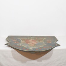 Folk art painted wooden panel with baby Jesus, France 1823