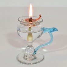 Glass weavers oil lamp, France 19th century