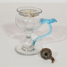 Glass weavers oil lamp, France 19th century