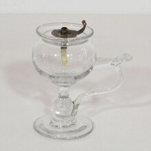 Rare glass weavers oil lamp, France 19th century