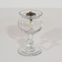 Rare glass weavers oil lamp, France 19th century