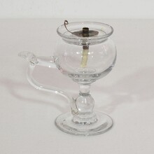 Rare glass weavers oil lamp, France 19th century