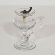 Rare glass weavers oil lamp, France 19th century