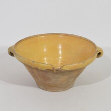 Glazed terracotta dairy bowl or tian, France circa 1850