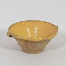 Glazed terracotta dairy bowl or tian, France circa 1850