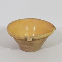 Glazed terracotta dairy bowl or tian, France circa 1850