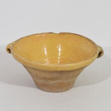 Glazed terracotta dairy bowl or tian, France circa 1850