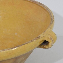 Glazed terracotta dairy bowl or tian, France circa 1850