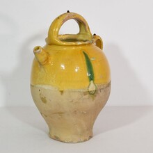 Glazed terracotta jug or water cruche, France circa 1850-1900