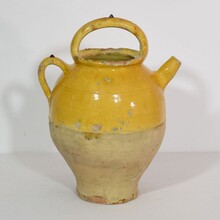 Glazed terracotta jug or water cruche, France circa 1850-1900