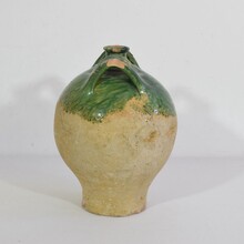 Green glazed Earthenware jug or water cruche, France circa 1850