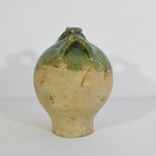 Green glazed Earthenware jug or water cruche, France circa 1850