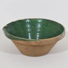 Green glazed terracotta diary bowl or tian, France circa 1850