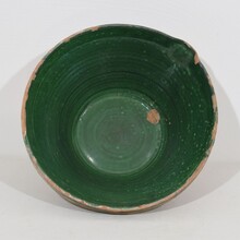 Green glazed terracotta diary bowl or tian, France circa 1850