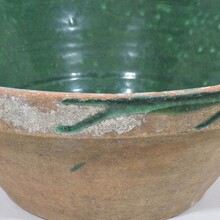 Green glazed terracotta diary bowl or tian, France circa 1850